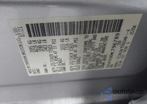 2021 Nissan Rogue Sl Intelligent Awd z USA, uszkodzony, nr VIN 5N1AT3CB0MC796789